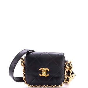 Chanel Mini Framing Chain Flap Bag Quilted Calfskin